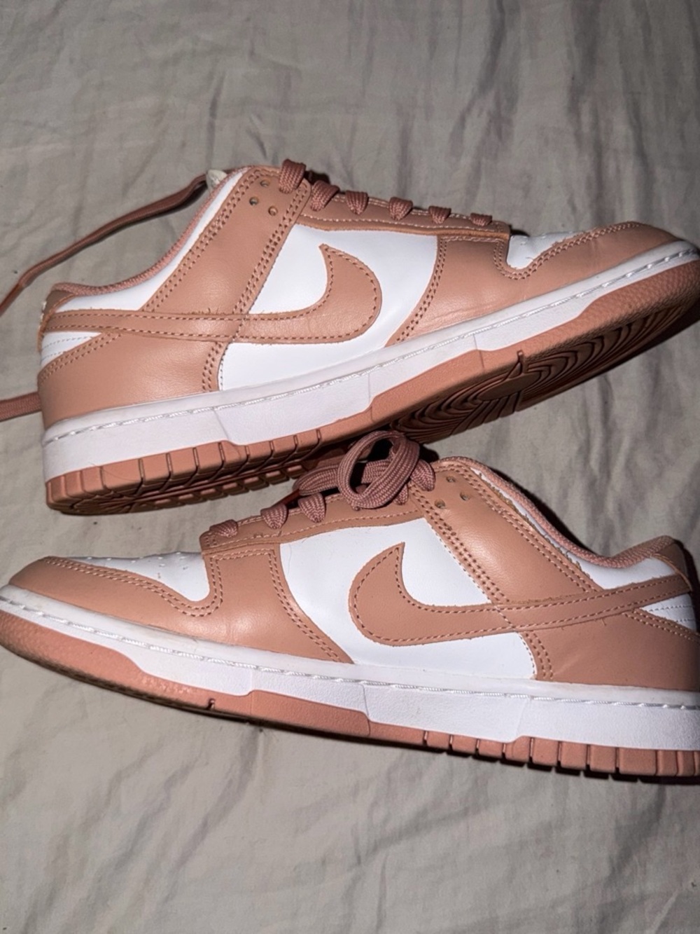 Nike Women’s Low-Top Sneakers in Blush Pink and White